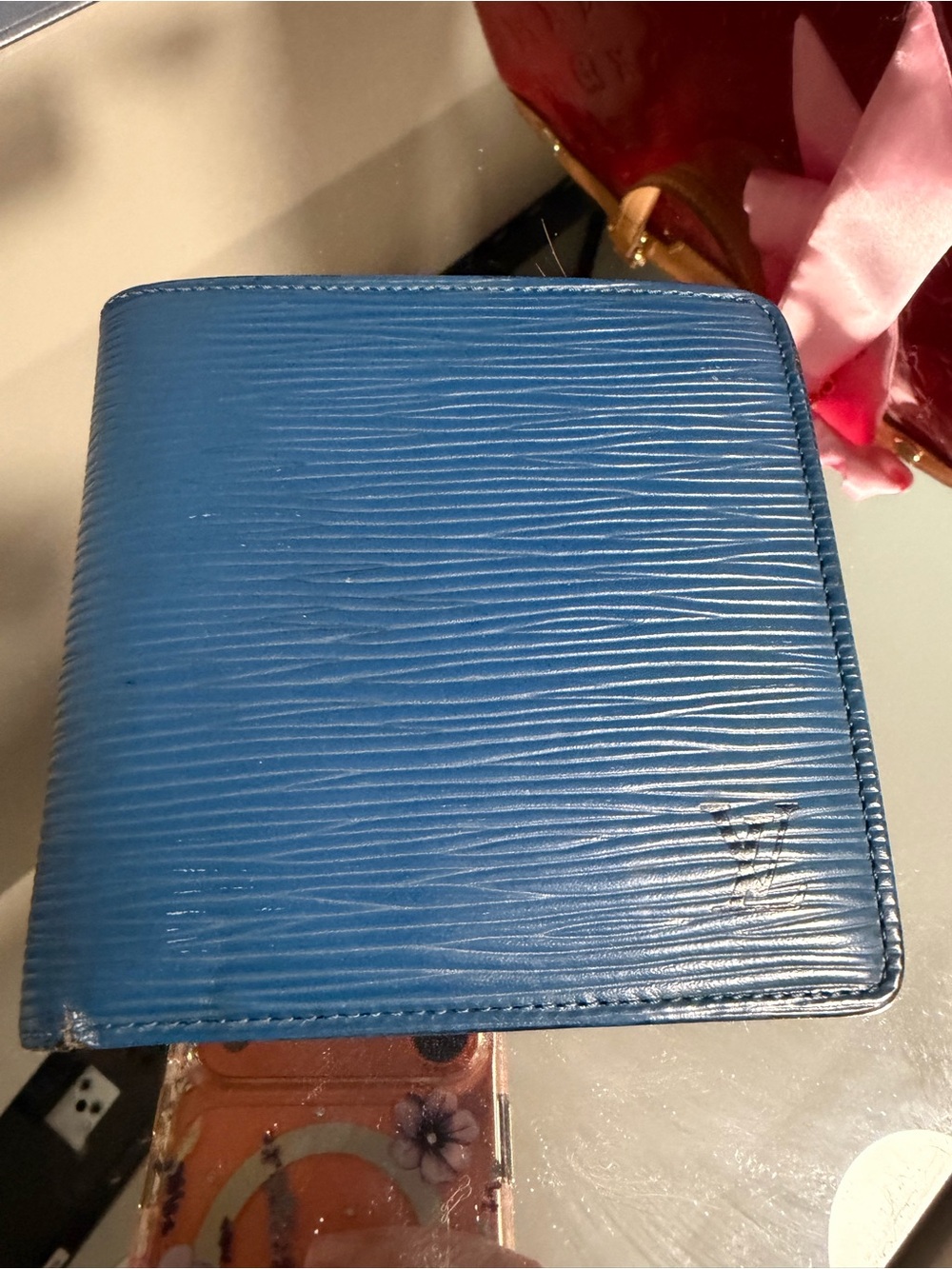 Louis Vuitton Epi Leather Bifold Wallet in Blue